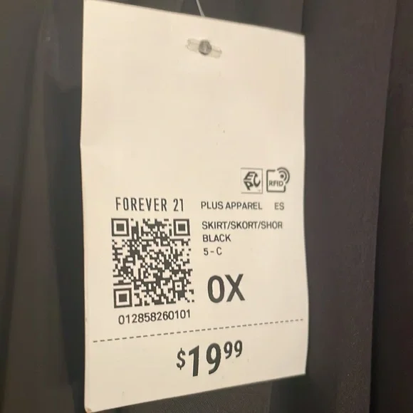 NWT Forever 21 Black Tennis Skirt Size 0X - Picture 2 of 5